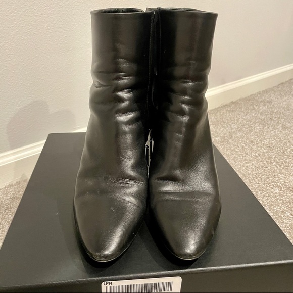 Yves Saint Laurent YSL Black Leather Lou Boots Booties Sz 40.5 EU box, dust bag - Picture 8 of 14